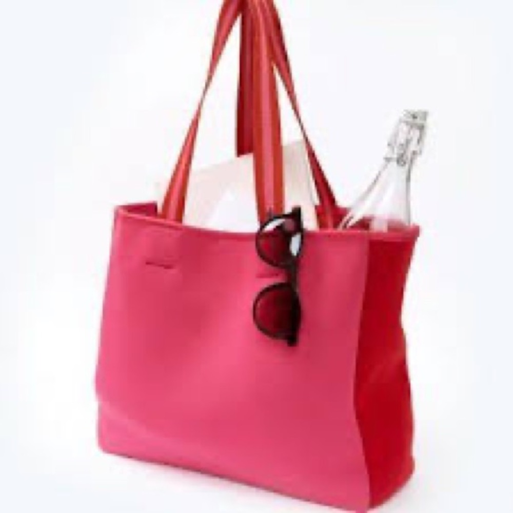 Summersalt Neoprene Beach Tote pink/red two tone NWT